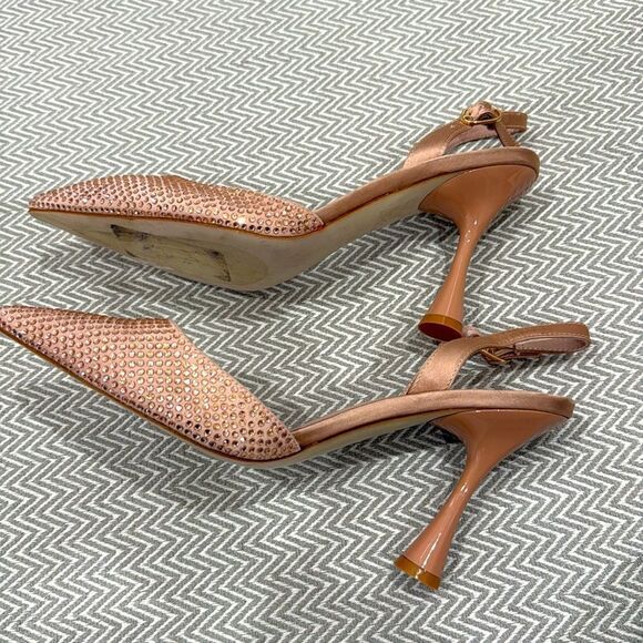 Jeffrey Campbell Zivote Slingback Pump Heels In Light Pink Rose Size 8 - Picture 7 of 7